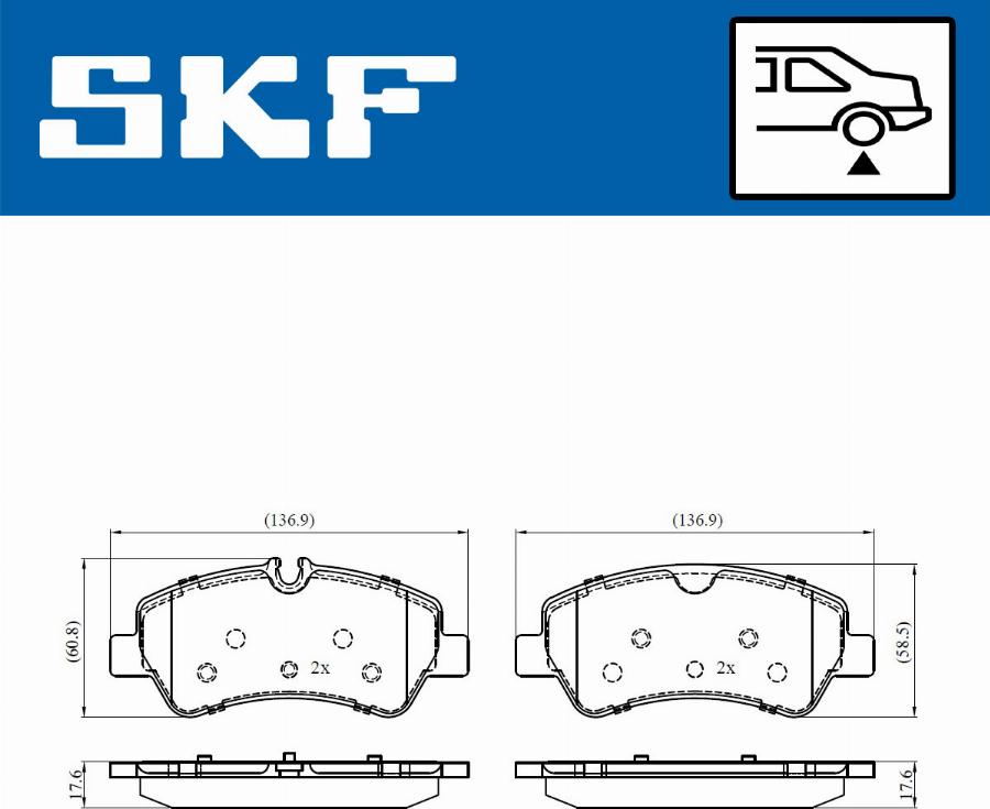 SKF VKBP 90102 - Bremžu uzliku kompl., Disku bremzes autodraugiem.lv