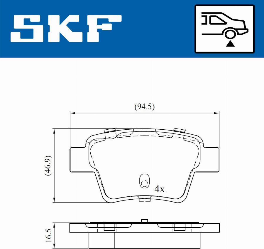 SKF VKBP 90172 - Bremžu uzliku kompl., Disku bremzes autodraugiem.lv