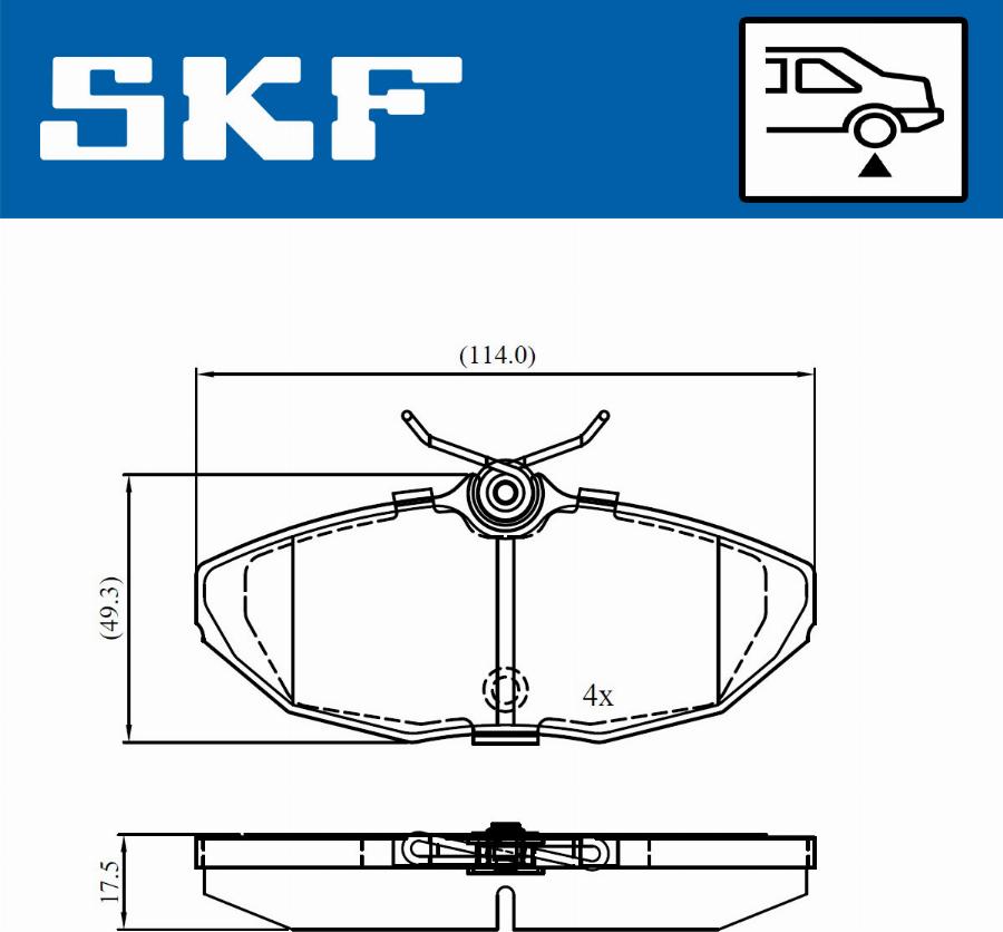 SKF VKBP 90709 - Bremžu uzliku kompl., Disku bremzes autodraugiem.lv