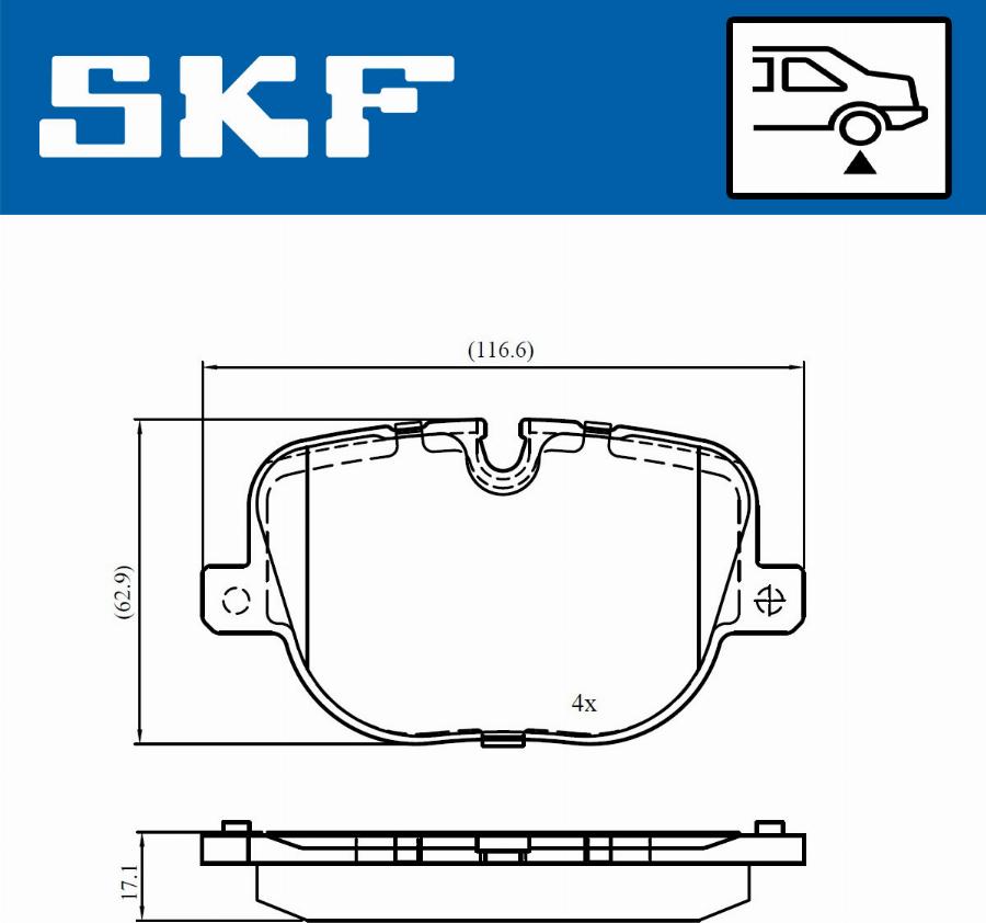 SKF VKBP 90707 - Bremžu uzliku kompl., Disku bremzes autodraugiem.lv