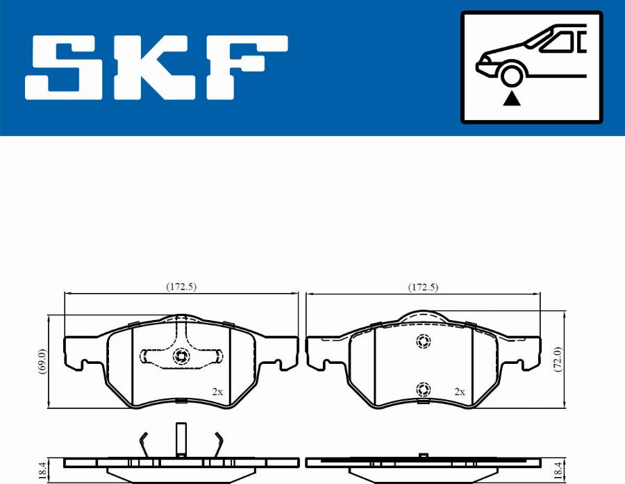 SKF VKBP 80915 - Bremžu uzliku kompl., Disku bremzes autodraugiem.lv