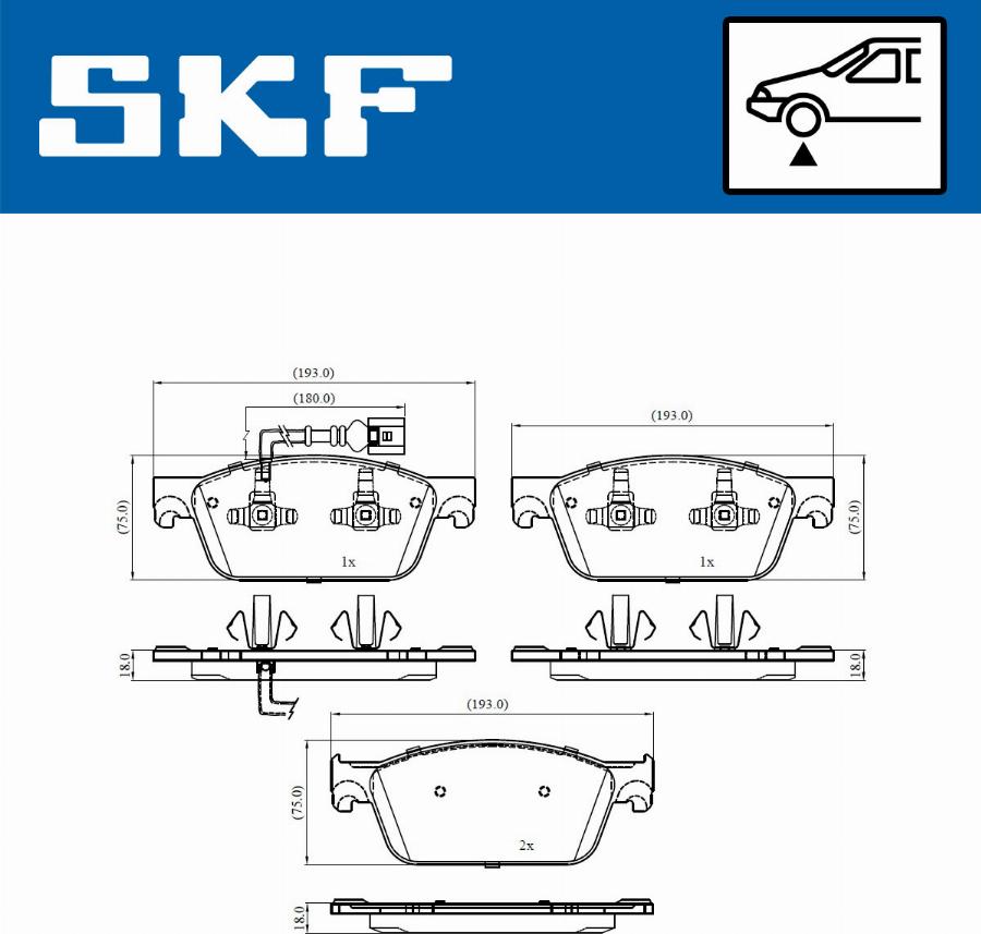 SKF VKBP 80445 E - Bremžu uzliku kompl., Disku bremzes autodraugiem.lv