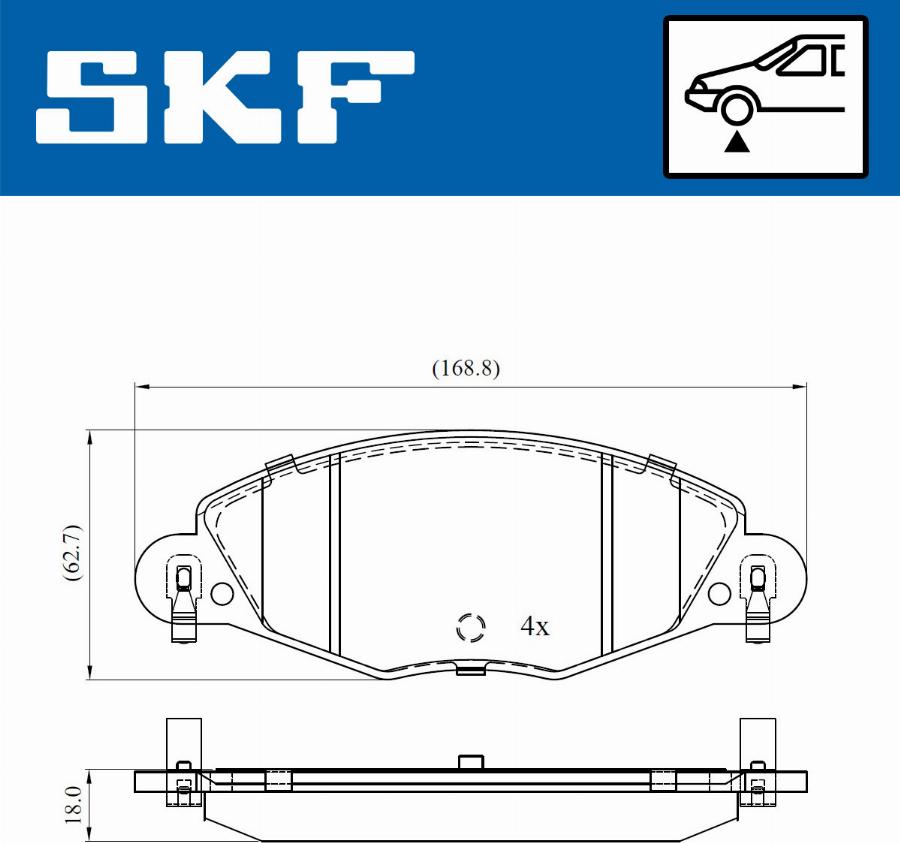 SKF VKBP 80447 E - Bremžu uzliku kompl., Disku bremzes autodraugiem.lv