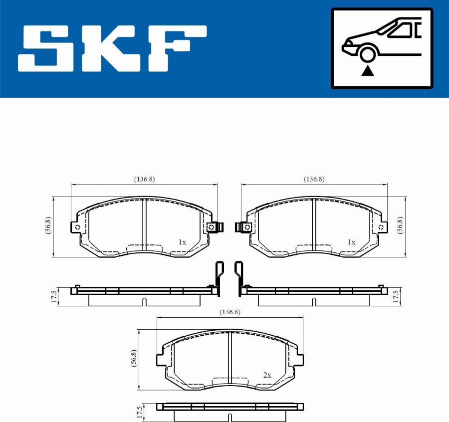 SKF VKBP 80456 A - Bremžu uzliku kompl., Disku bremzes autodraugiem.lv