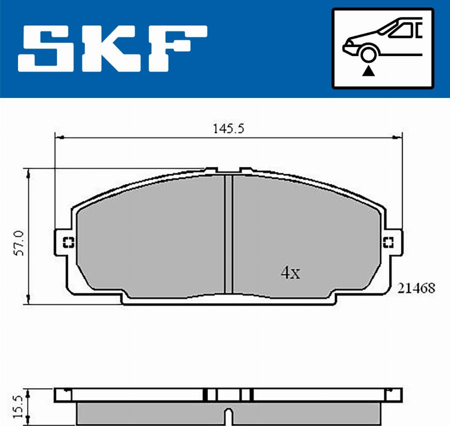 SKF VKBP 80462 - Bremžu uzliku kompl., Disku bremzes autodraugiem.lv