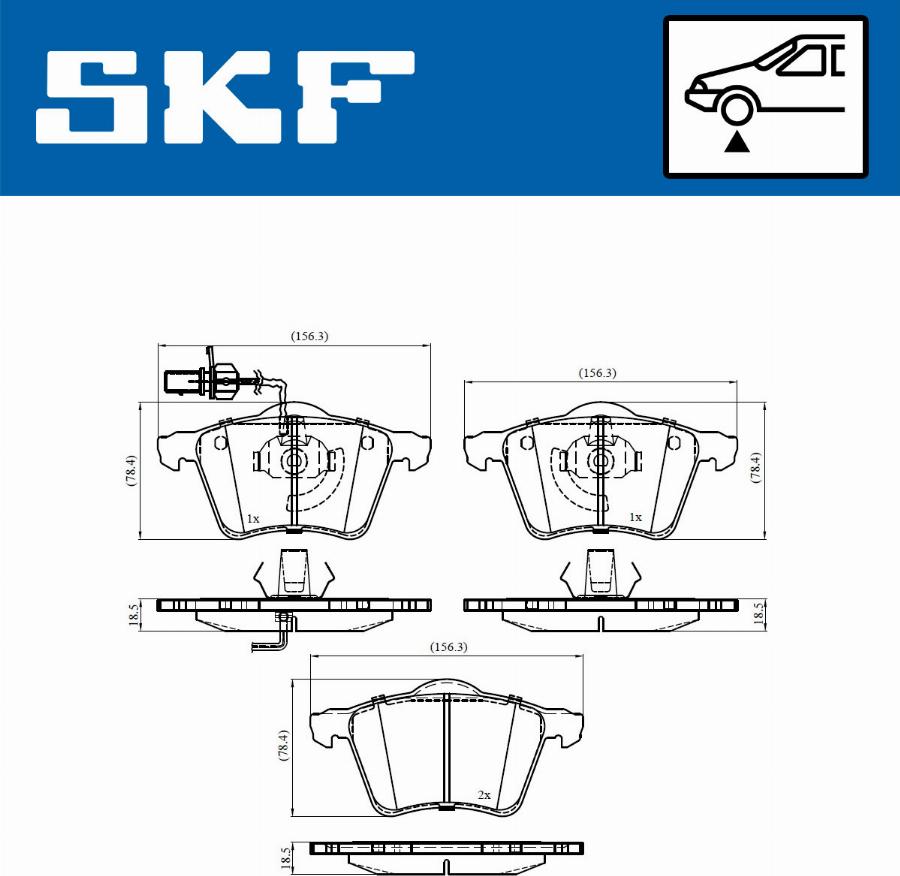 SKF VKBP 80405 E - Bremžu uzliku kompl., Disku bremzes autodraugiem.lv