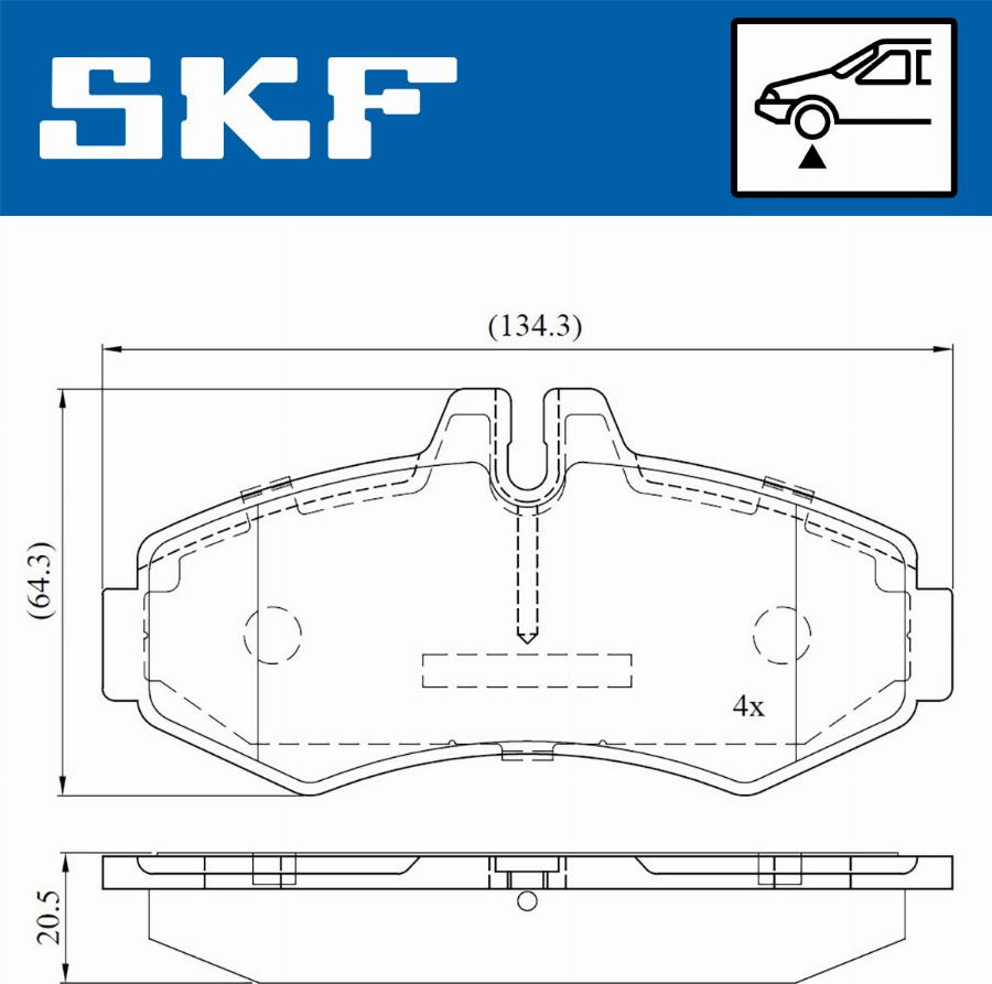 SKF VKBP 80412 - Bremžu uzliku kompl., Disku bremzes autodraugiem.lv