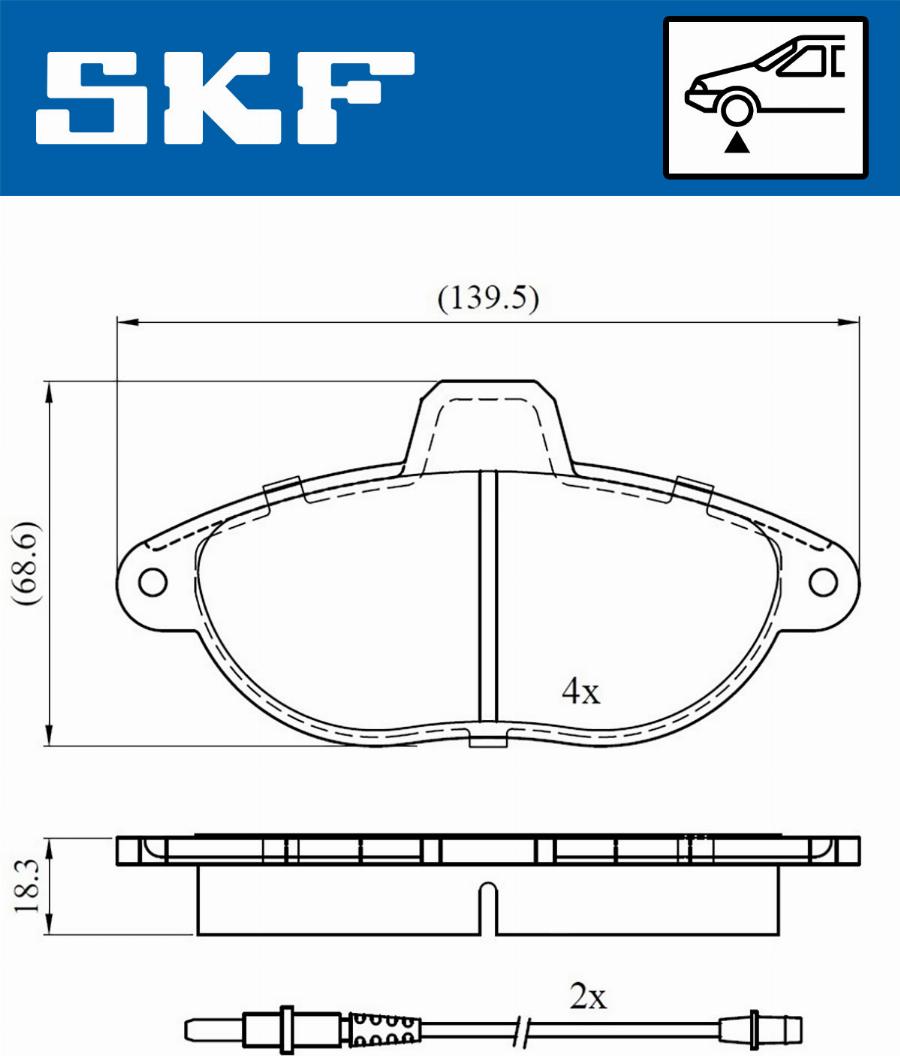 SKF VKBP 80423 E - Bremžu uzliku kompl., Disku bremzes autodraugiem.lv