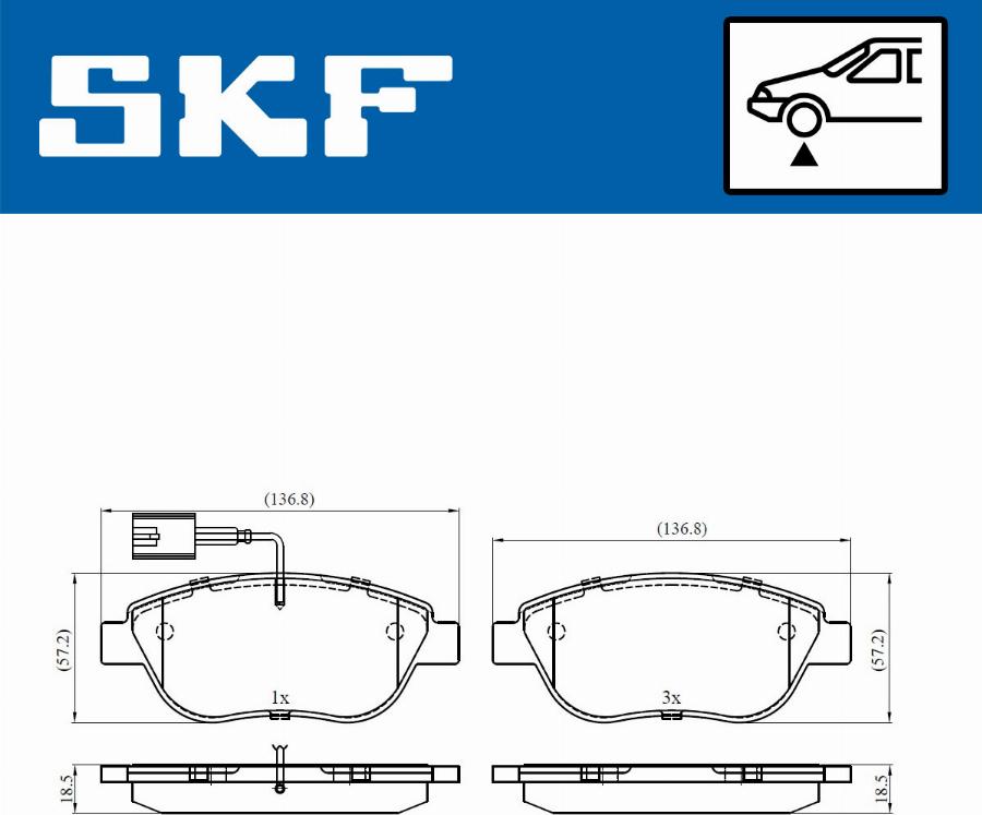 SKF VKBP 80427 E - Bremžu uzliku kompl., Disku bremzes autodraugiem.lv