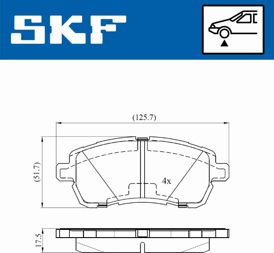 SKF VKBP 80574 - Bremžu uzliku kompl., Disku bremzes autodraugiem.lv