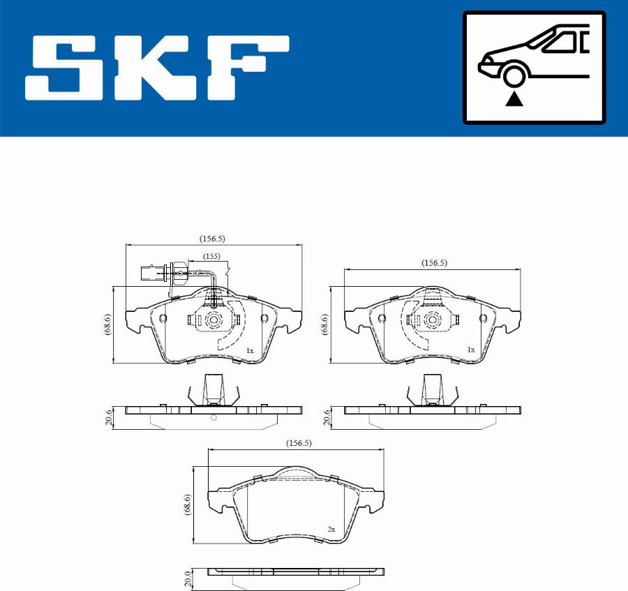 SKF VKBP 80573 E - Bremžu uzliku kompl., Disku bremzes autodraugiem.lv