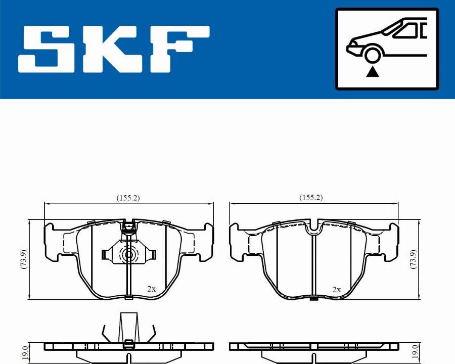 SKF VKBP 80656 - Bremžu uzliku kompl., Disku bremzes autodraugiem.lv