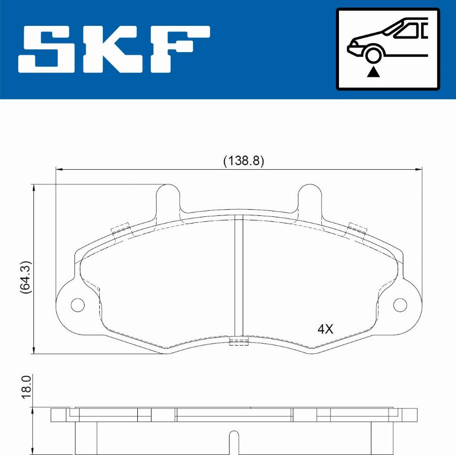 SKF VKBP 80663 - Bremžu uzliku kompl., Disku bremzes autodraugiem.lv