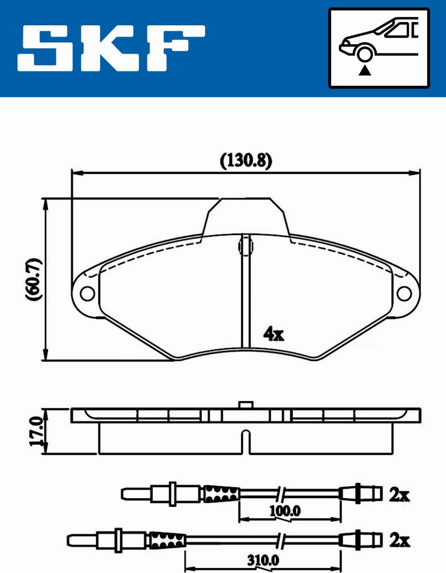 SKF VKBP 80601 E - Bremžu uzliku kompl., Disku bremzes autodraugiem.lv