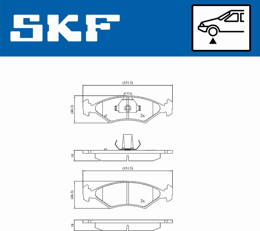 SKF VKBP 80602 - Bremžu uzliku kompl., Disku bremzes autodraugiem.lv