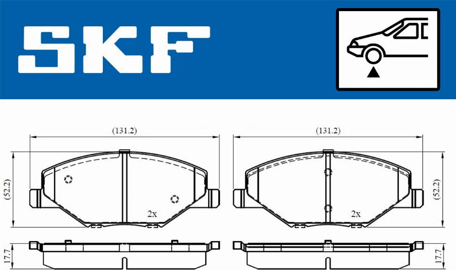 SKF VKBP 80628 - Bremžu uzliku kompl., Disku bremzes autodraugiem.lv