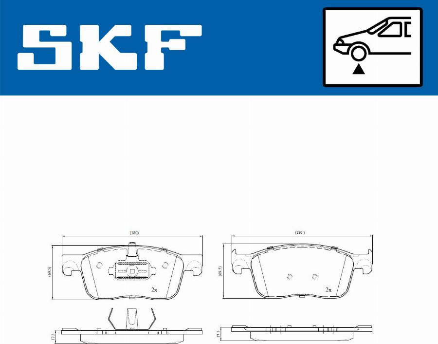 SKF VKBP 80044 - Bremžu uzliku kompl., Disku bremzes autodraugiem.lv