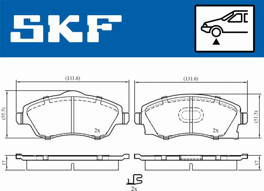 SKF VKBP 80062 A - Bremžu uzliku kompl., Disku bremzes autodraugiem.lv