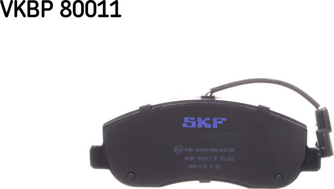 SKF VKBP 80011 E - Bremžu uzliku kompl., Disku bremzes autodraugiem.lv