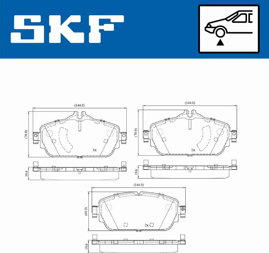 SKF VKBP 80196 - Bremžu uzliku kompl., Disku bremzes autodraugiem.lv