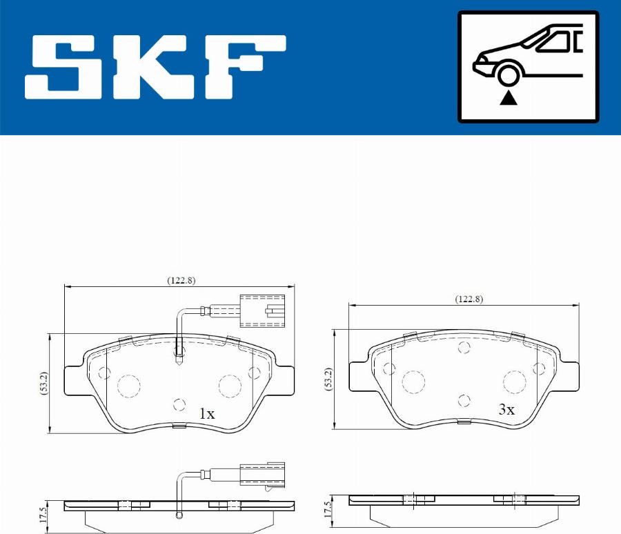 SKF VKBP 80145 E - Bremžu uzliku kompl., Disku bremzes autodraugiem.lv