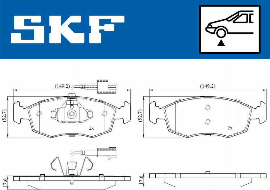 SKF VKBP 80146 E - Bremžu uzliku kompl., Disku bremzes autodraugiem.lv