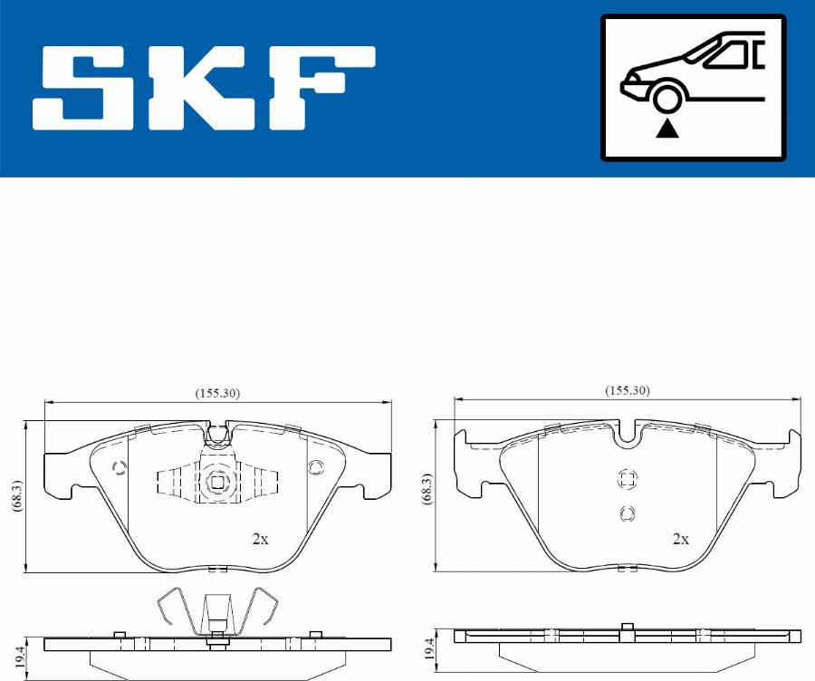 SKF VKBP 80159 - Bremžu uzliku kompl., Disku bremzes autodraugiem.lv