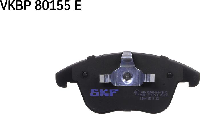 SKF VKBP 80155 E - Bremžu uzliku kompl., Disku bremzes autodraugiem.lv