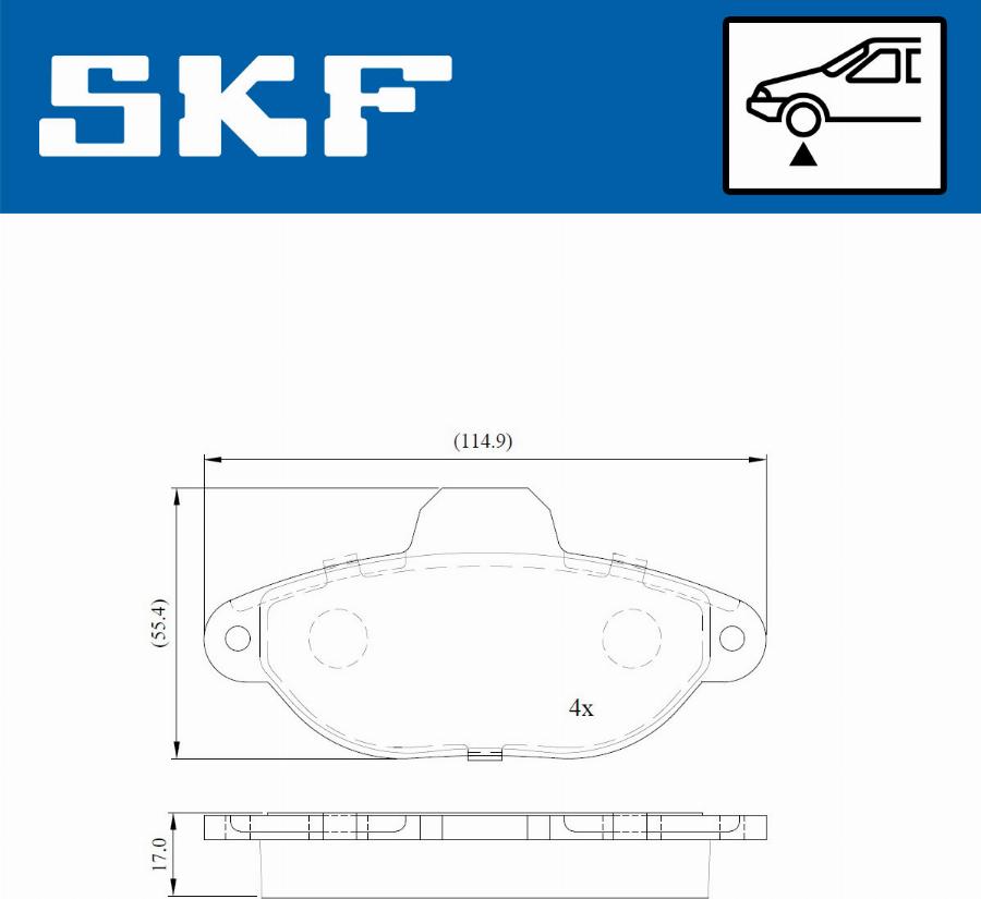 SKF VKBP 80162 E - Bremžu uzliku kompl., Disku bremzes autodraugiem.lv