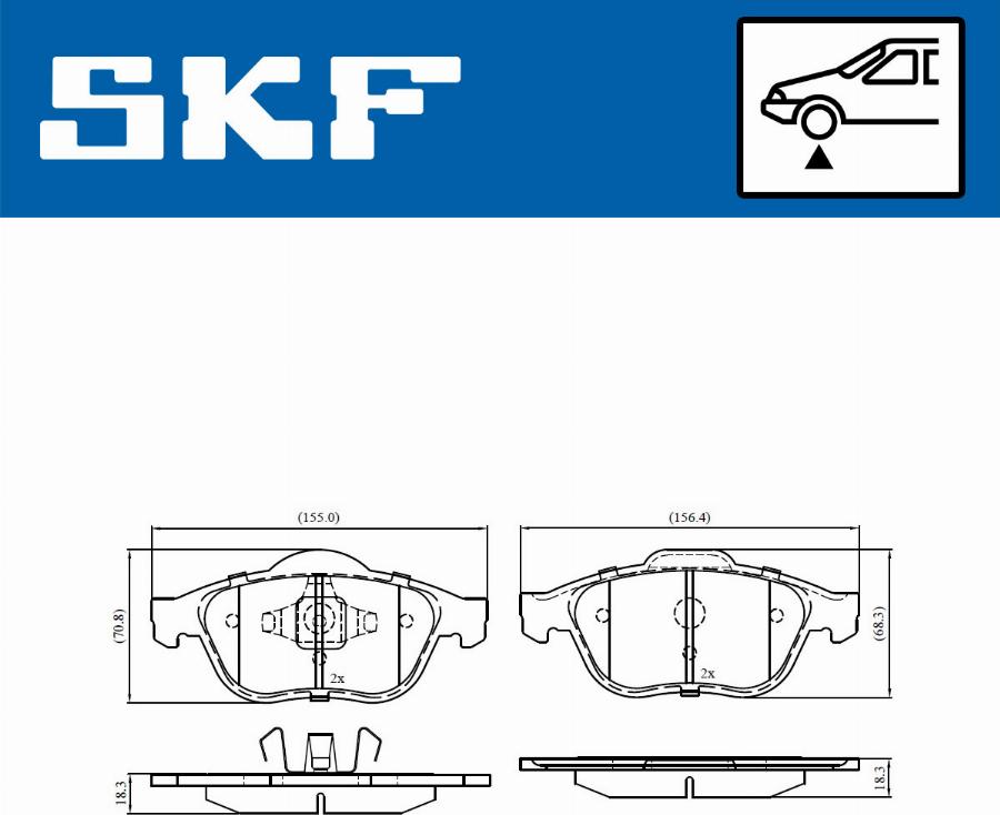 SKF VKBP 80133 - Bremžu uzliku kompl., Disku bremzes autodraugiem.lv