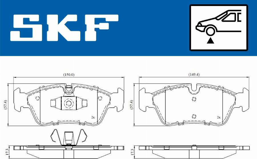 SKF VKBP 80399 - Bremžu uzliku kompl., Disku bremzes autodraugiem.lv