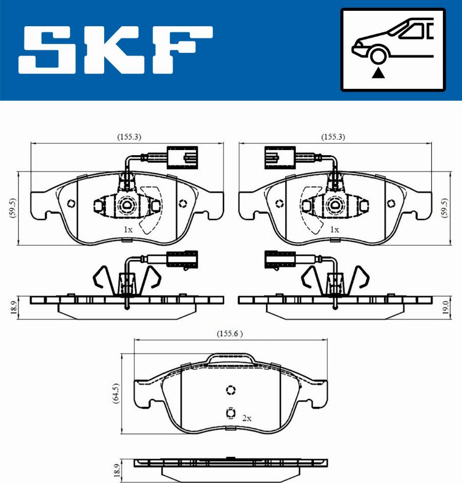 SKF VKBP 80353 E - Bremžu uzliku kompl., Disku bremzes autodraugiem.lv