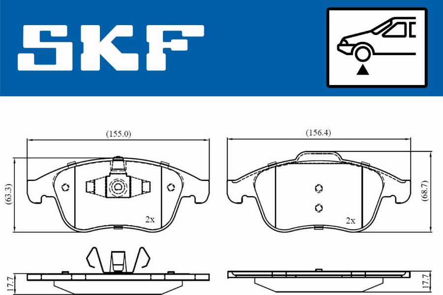 SKF VKBP 80336 - Bremžu uzliku kompl., Disku bremzes autodraugiem.lv