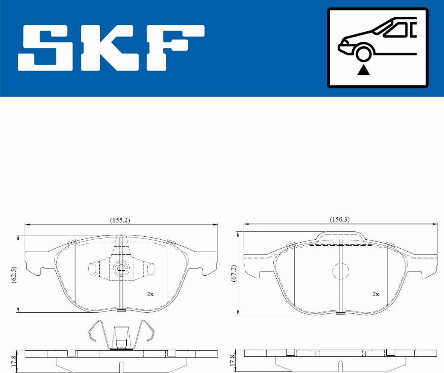 SKF VKBP 80262 - Bremžu uzliku kompl., Disku bremzes autodraugiem.lv