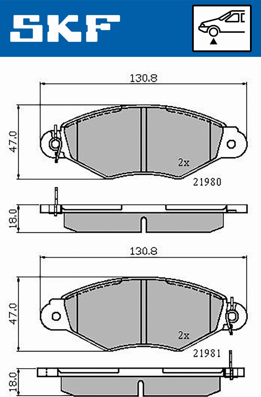 SKF VKBP 80212 - Bremžu uzliku kompl., Disku bremzes autodraugiem.lv