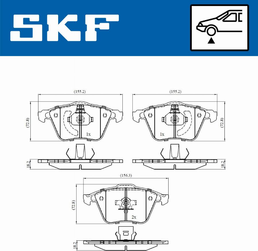SKF VKBP 80272 - Bremžu uzliku kompl., Disku bremzes autodraugiem.lv