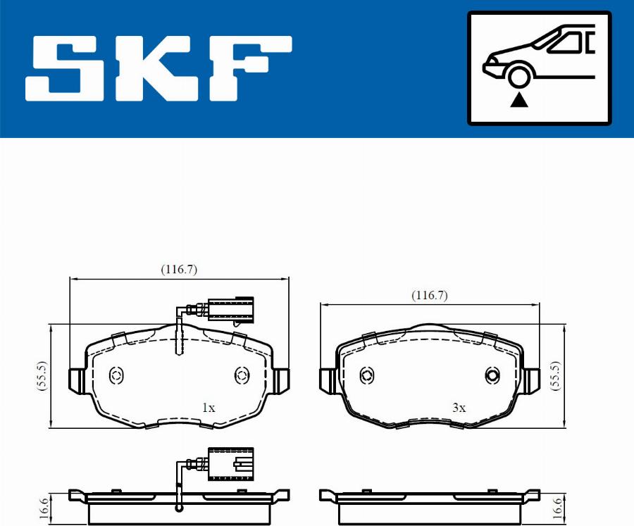 SKF VKBP 80756 E - Bremžu uzliku kompl., Disku bremzes autodraugiem.lv