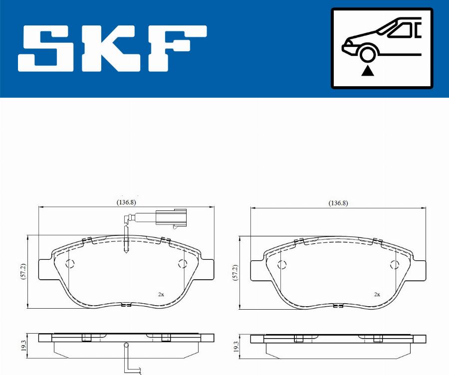 SKF VKBP 80766 E - Bremžu uzliku kompl., Disku bremzes autodraugiem.lv