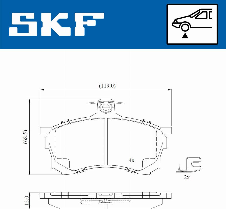 SKF VKBP 80780 E - Bremžu uzliku kompl., Disku bremzes autodraugiem.lv