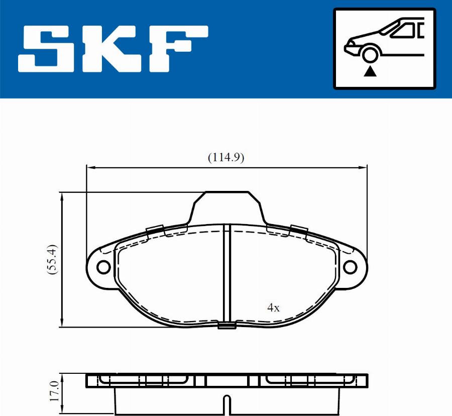 SKF VKBP 80720 - Bremžu uzliku kompl., Disku bremzes autodraugiem.lv