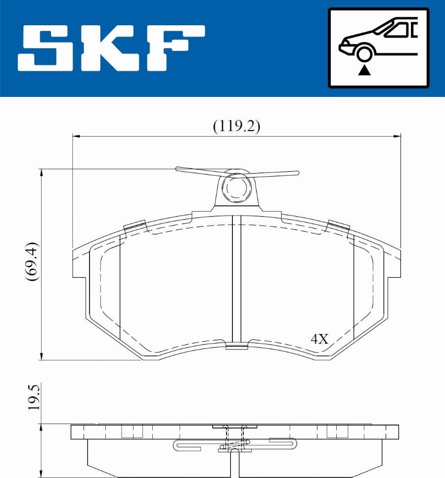 SKF VKBP 80722 - Bremžu uzliku kompl., Disku bremzes autodraugiem.lv