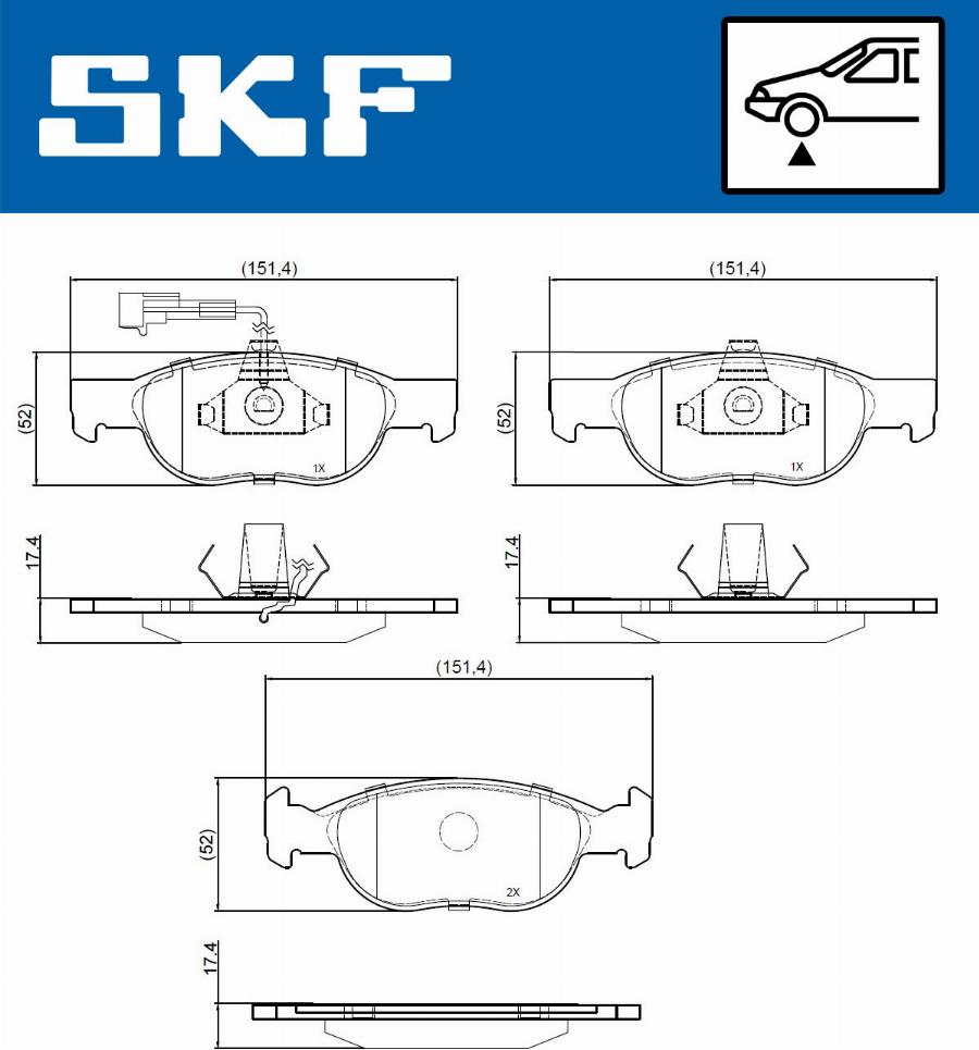 SKF VKBP 80777 E - Bremžu uzliku kompl., Disku bremzes autodraugiem.lv