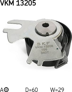 SKF VKM 13205 - Spriegotājrullītis, Gāzu sadales mehānisma piedziņas siksna autodraugiem.lv