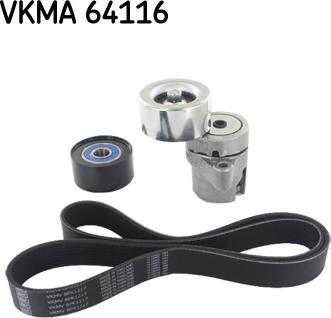 SKF VKMA 64116 - Ķīļrievu siksnu komplekts autodraugiem.lv