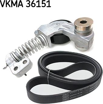 SKF VKMA 36151 - Ķīļrievu siksnu komplekts autodraugiem.lv