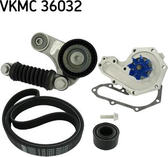 SKF VKMC 36032 - Ūdenssūknis + ķīļrievu siksnas komplekts autodraugiem.lv