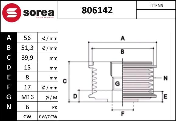 SNRA 806142 - Piedziņas skriemelis, Ģenerators autodraugiem.lv