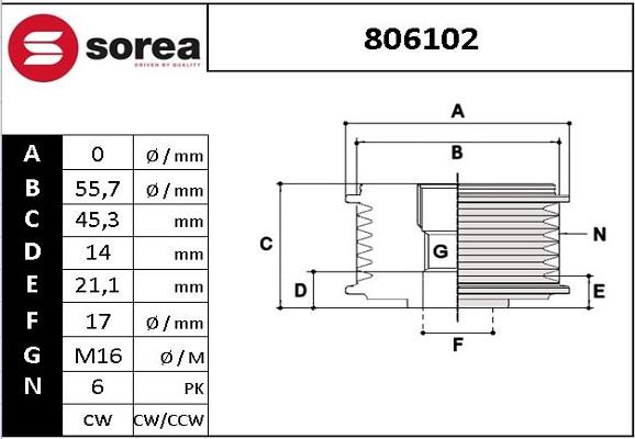 SNRA 806102 - Piedziņas skriemelis, Ģenerators autodraugiem.lv