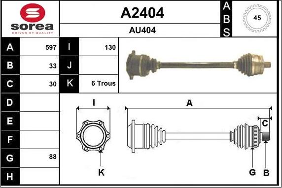 SNRA A2404 - Piedziņas vārpsta autodraugiem.lv