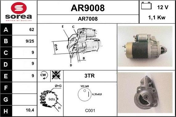 SNRA AR9008 - Starteris autodraugiem.lv